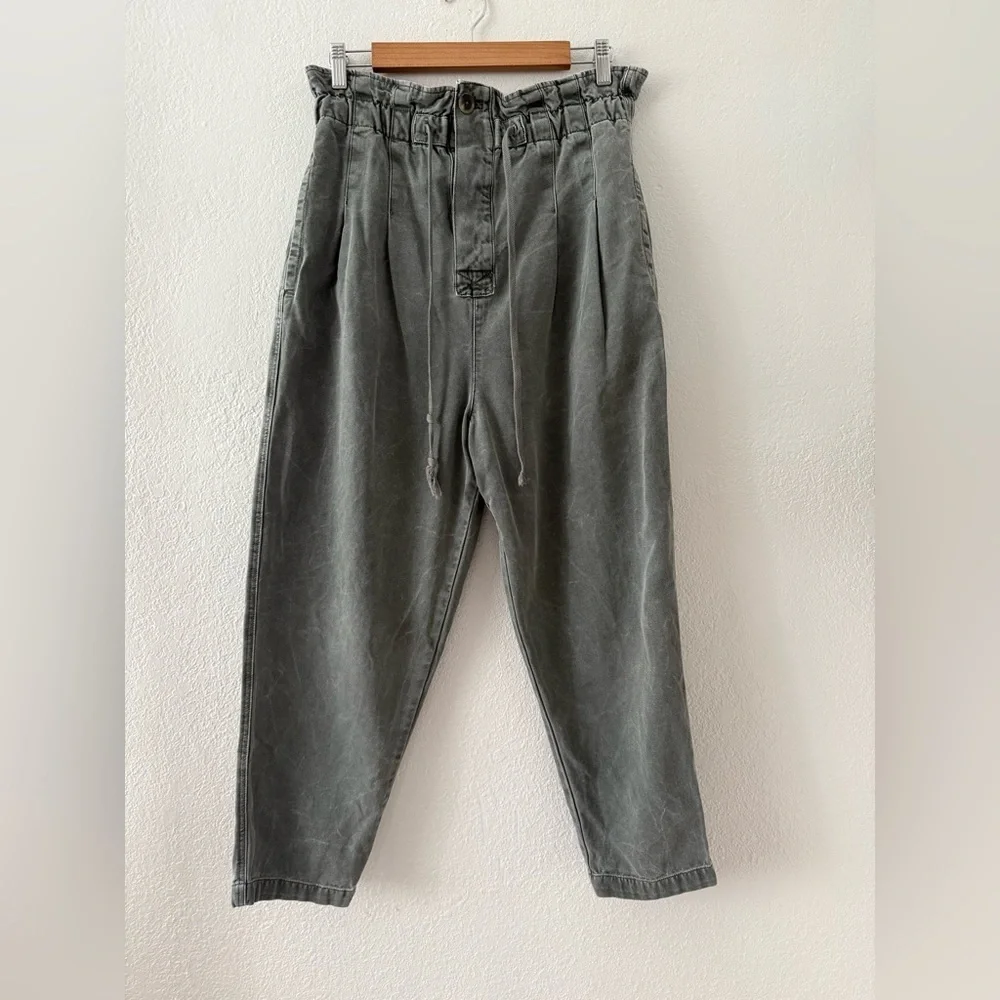 Free People Boho Margate Trouser Paperbag Tie Waist Pants Size M - Picture 3 of 13